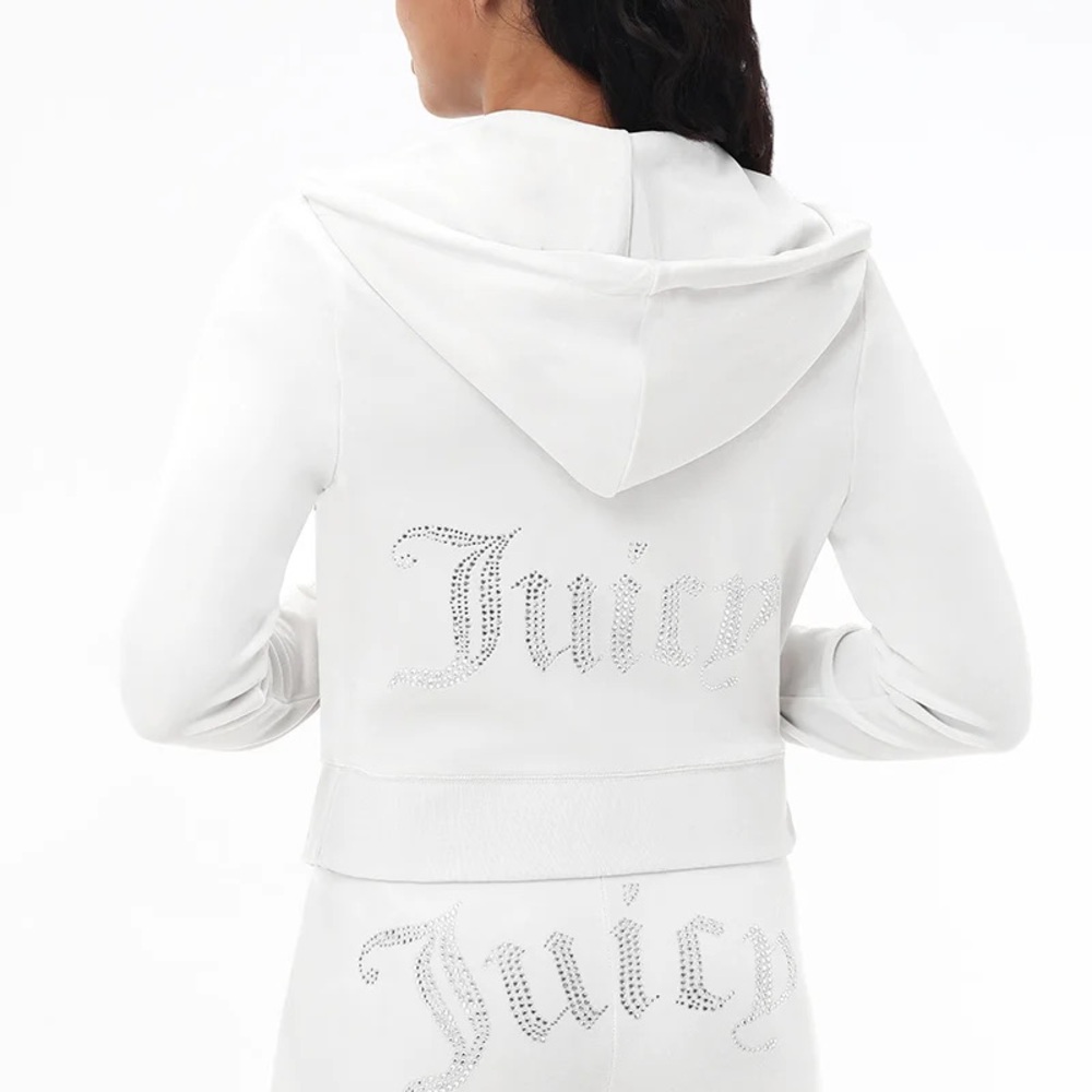 Juicy Couture Crystal Embellished White Hoodie